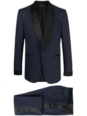 Svilena ukrojena obleka Tom Ford modra