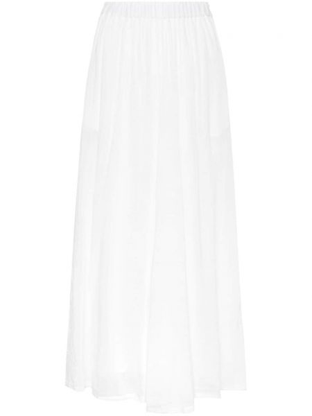 Midi φούστα με διαφανεια Forte_forte λευκό