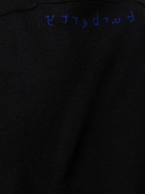 Μάλλινος πουλόβερ με φερμουάρ Burberry μαύρο