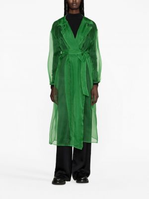 Przezroczysty jedwabny płaszcz Herno zielony