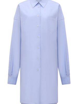 Хлопковое платье-рубашка Maison Margiela голубое