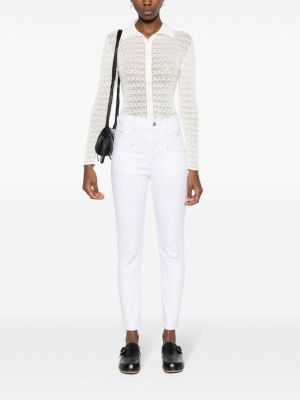 Skinny džíny s vysokým pasem Isabel Marant bílé