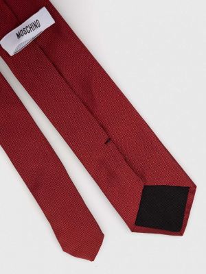 Jedwabny krawat Moschino czerwony