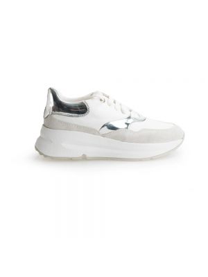 Sneakersy na platformie z okrągłym noskiem Geox białe
