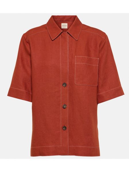 Lněná košile Tod's červená