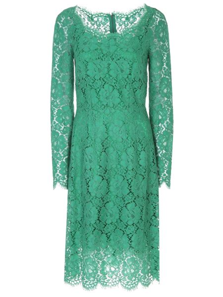 Кружевное коктейльное платье Dolce & Gabbana зеленое