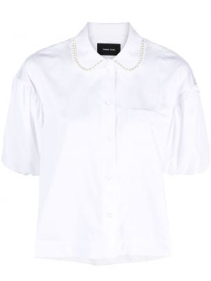 Koszula z perełkami Simone Rocha biała