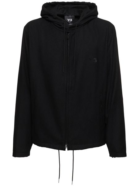 Flanell zip ull hettegenser Y-3 svart