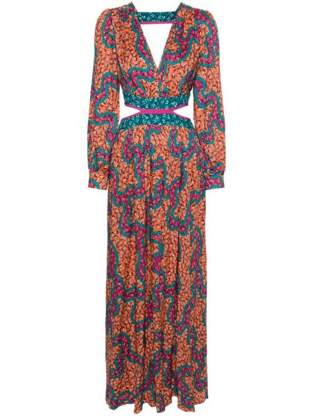 Dlouhé šaty Dvf Diane Von Furstenberg oranžové