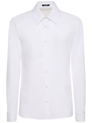 Camicia di cotone Balmain bianco