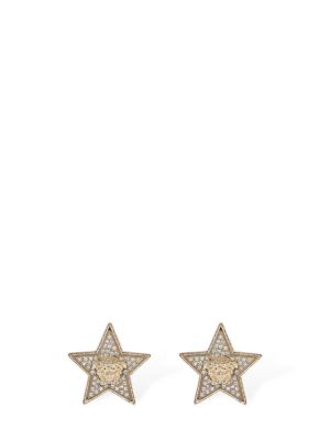 Със звездички обеци с кристали Versace златисто