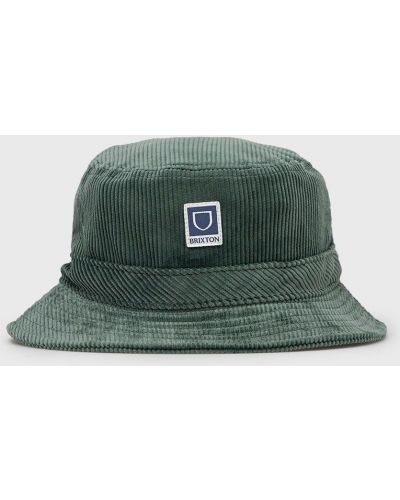 Бавовняний вельветовий капелюх Brixton зелений