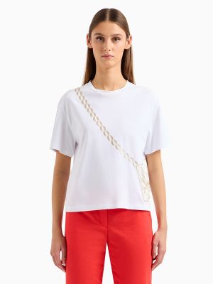 Camiseta con estampado manga corta Emporio Armani blanco