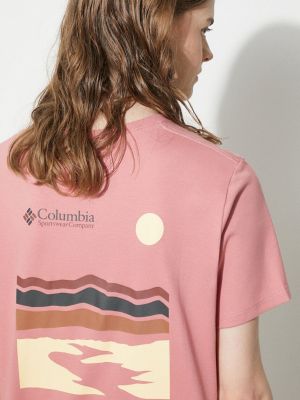 Koszulka bawełniana Columbia różowa