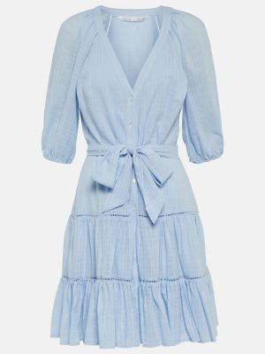 Mini robe en coton en coton Veronica Beard bleu