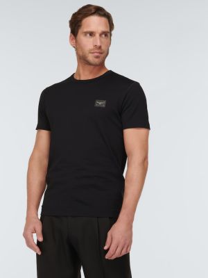 Bavlněné tričko Dolce&gabbana černé