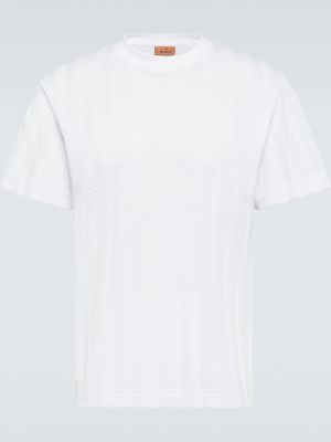 T-shirt en coton à motif chevrons Missoni blanc
