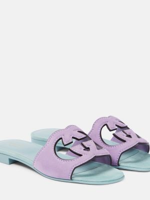 Sandali iz semiša Gucci vijolična