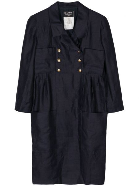 Langer mantel mit geknöpfter Chanel Pre-owned blau