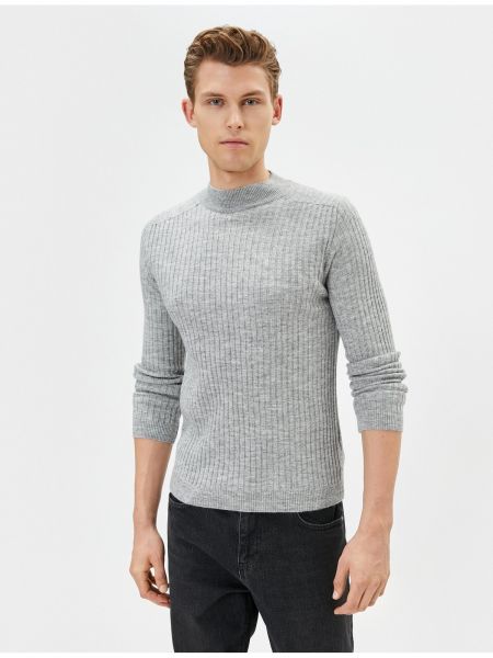 Slim fit džemperis ar augstu apkakli ar garām piedurknēm Koton