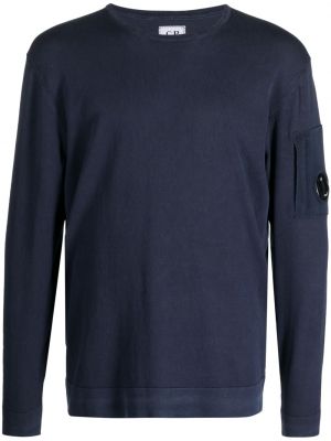 Pamučna hoodie bez kapuljače C.p. Company plava
