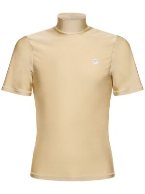 Camiseta ajustada con cuello alto Coperni beige
