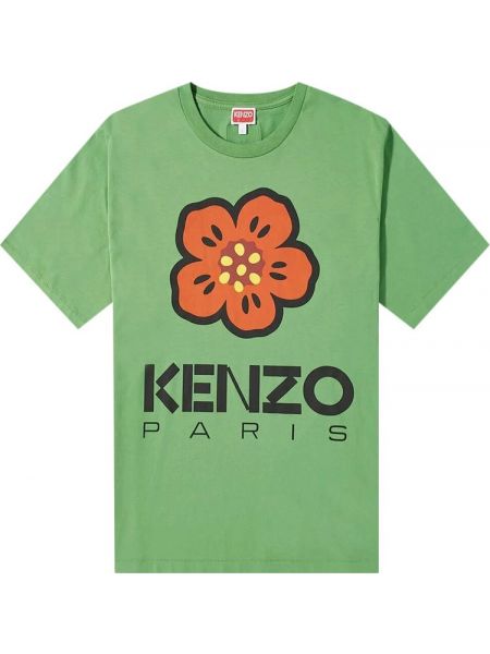 Поло в цветочек Kenzo зеленое