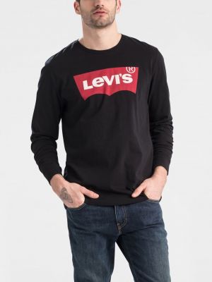 Tričko s dlhými rukávmi Levi's čierna