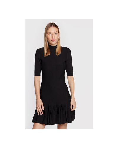Viskózové slim fit priliehavé šaty Ted Baker - čierna