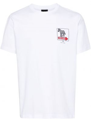 Тениска с принт с принт зебра Ps Paul Smith бяло