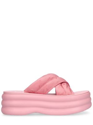 Найлонови сандали на платформе Gucci розово