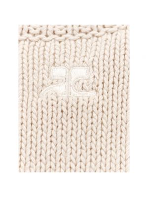Suéter de lino de algodón Courrèges beige