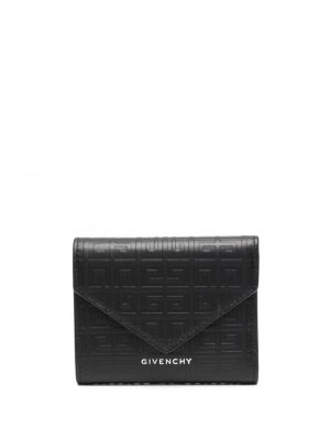 Kožni novčanik s printom Givenchy crna