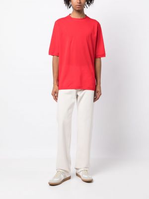 Oversized bavlněné tričko Kiton červené
