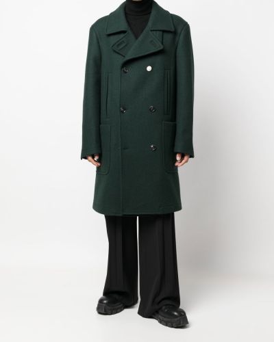 Přiléhavý kabát Mm6 Maison Margiela zelený