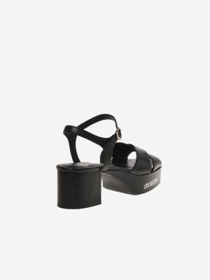 Kožené sandály Love Moschino černé