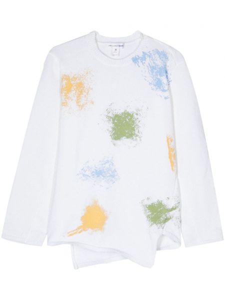 Asymetrický sveter Comme Des Garçons Shirt biela