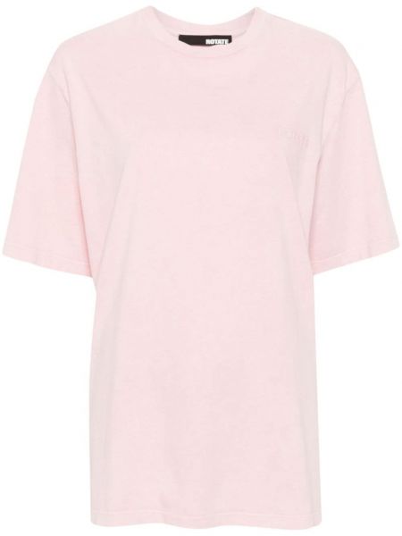Тениска бродирана Rotate Birger Christensen розово