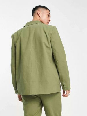 Приталенный пиджак Reclaimed Vintage хаки