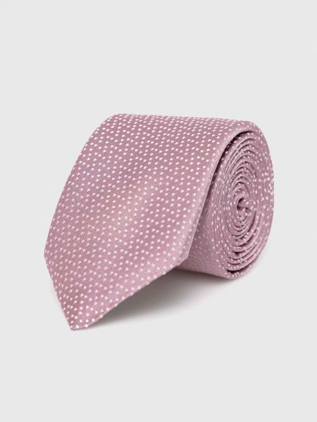 Копринена вратовръзка Boss виолетово