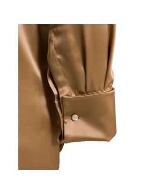 Blusa con botones de raso de seda Max Mara marrón