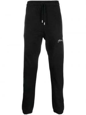 Haftowane spodnie sportowe bawełniane Flaneur Homme czarne