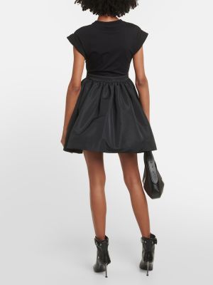 Bavlněné šaty Alexander Mcqueen černé