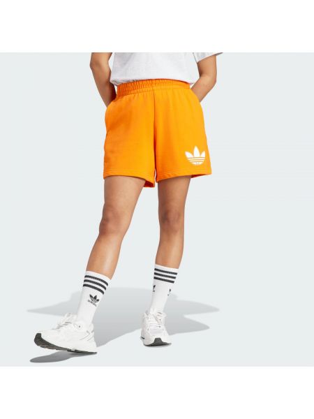 Szorty z perełkami relaxed fit Adidas pomarańczowe