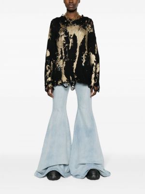Bavlněné zvonové džíny s výšivkou Vetements