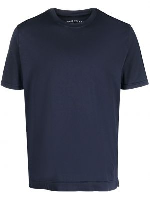 Bavlnené tričko s okrúhlym výstrihom Fedeli modrá