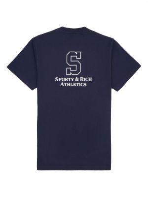 Kokvilnas t-krekls Sporty & Rich zils