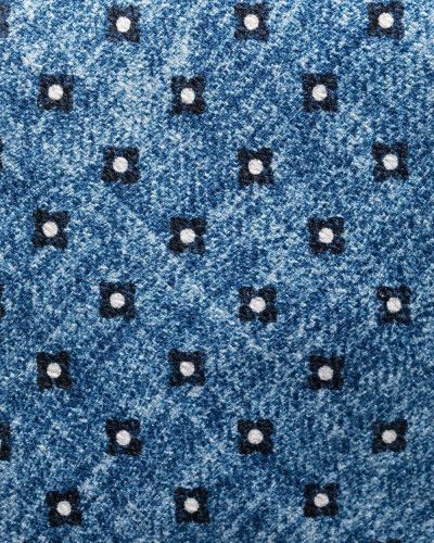 Květinová hedvábná kravata s potiskem Dell'oglio modrá
