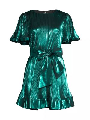 Плиссированное платье мини Milly зеленое