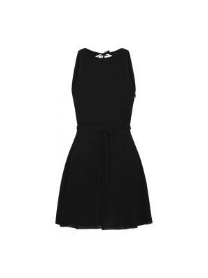 Sukienka mini z otwartymi plecami bez rękawów Saint Laurent czarna